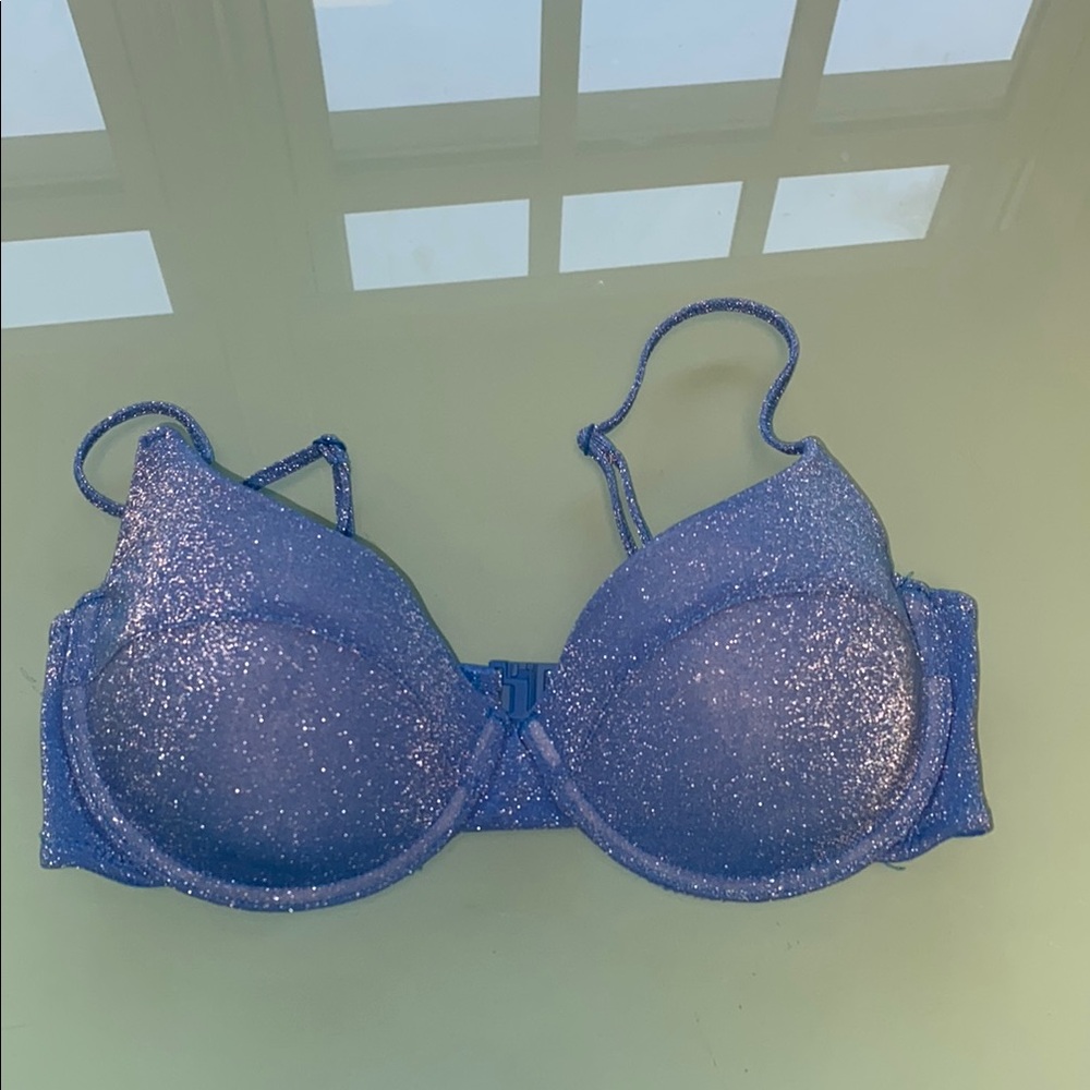 Triangl Swimwear Blue shimmer Bikini Top